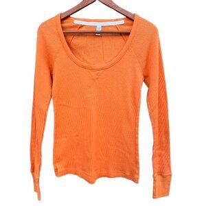 Old Navy Intimates Thermal Tee Medium Orange Long Sleeve Athleisure